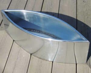 Cache pot oeil en zinc lustré pour intérieur ou extérieur. Modèle déposé