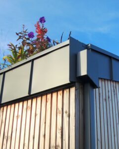 toiture végétale avec chéneau végétalisé autoalimenté