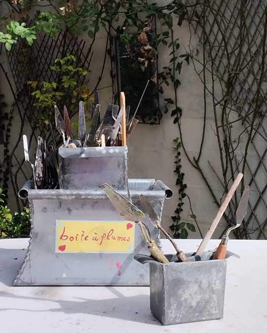 Boîte faite main en zinc avec plusieurs compartiments originaux